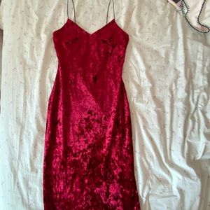 Red tight midi dress